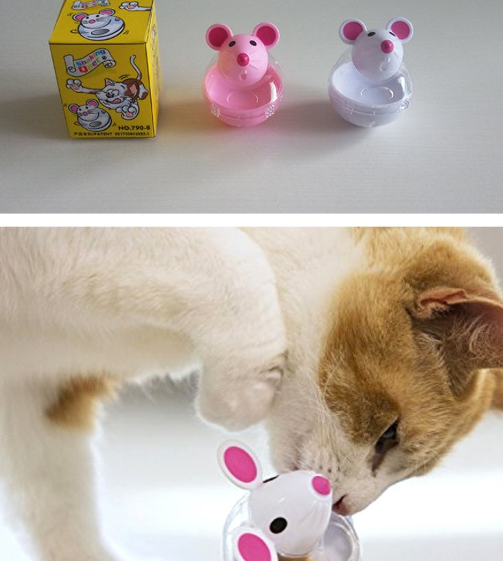 KFX-4392125 Leaky Tumbler Ball for Cats - Interactive Mouse Design, 5cm Diameter, 7cm Height, 33.6g
