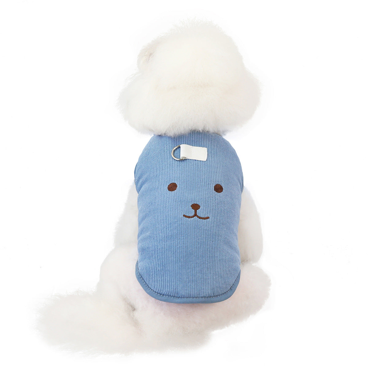 KFX-4392509 Cozy Cotton Pet Dog Vest with Bear Embroidery for Autumn and Winter