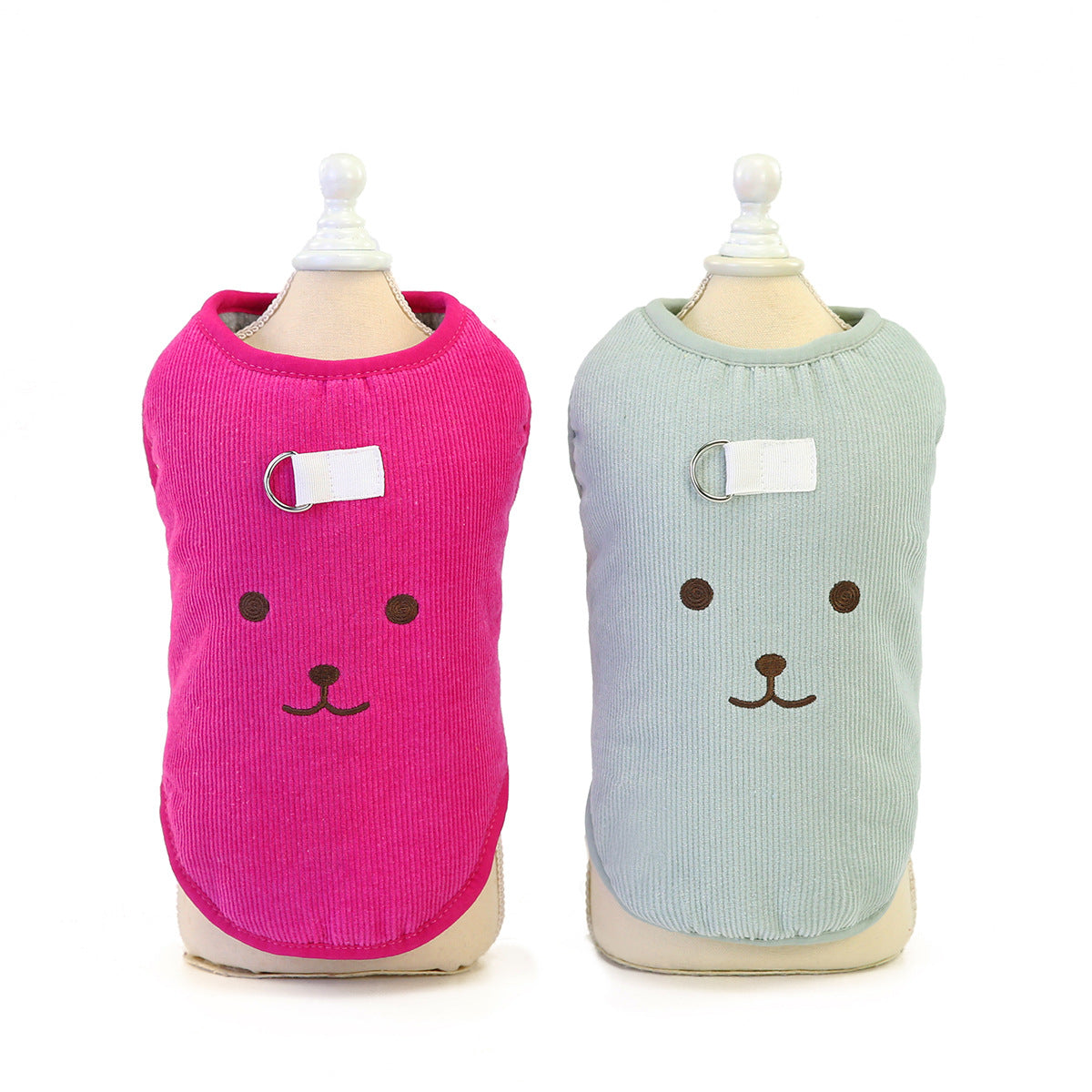 KFX-4392509 Cozy Cotton Pet Dog Vest with Bear Embroidery for Autumn and Winter