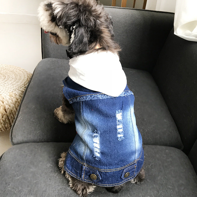 KFX-4394301 Washed Denim Casual Vest in Blue and Black, Sizes S to 4XL