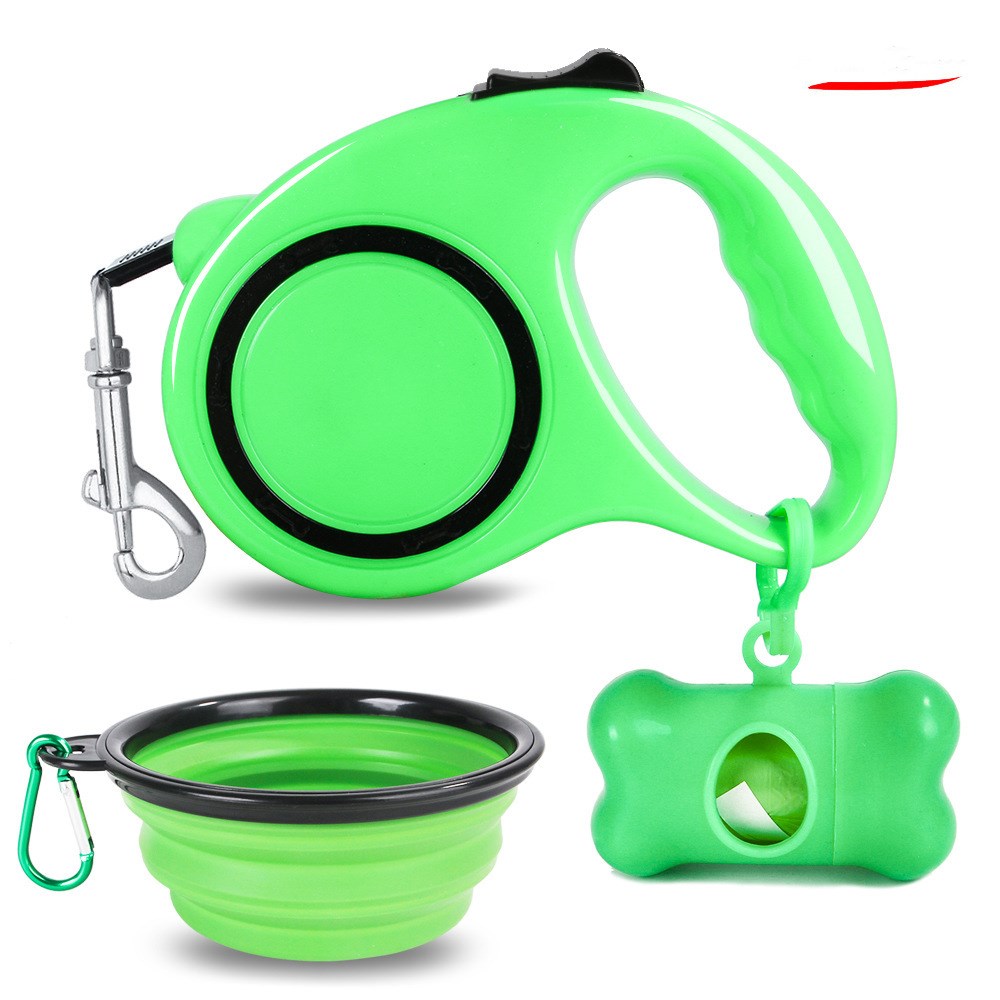 KFX-4395709 Folding Dog Bowl with Traction Rope Set for Easy Outdoor Adventures
