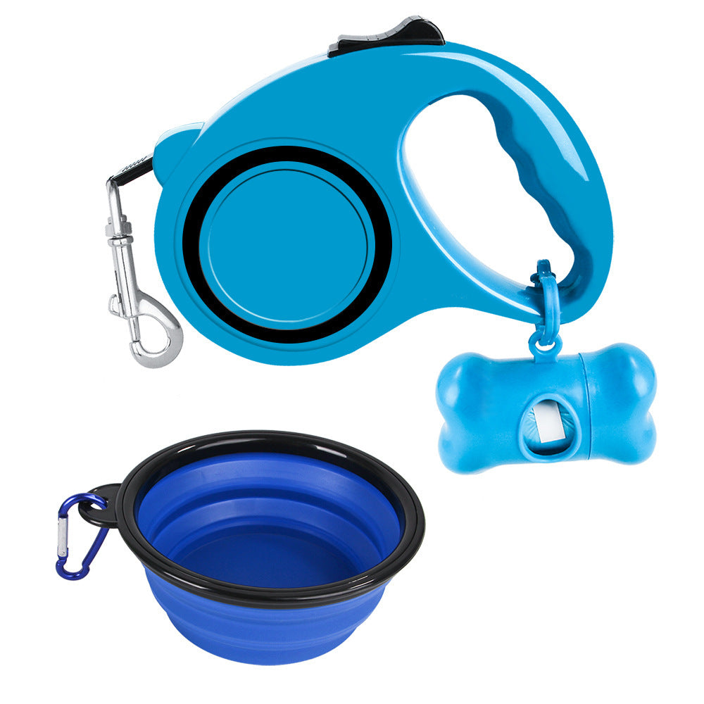 KFX-4395709 Folding Dog Bowl with Traction Rope Set for Easy Outdoor Adventures