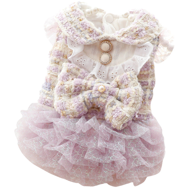 KFX-4396477 Princess Style Gauze Skirt for Small Dogs in Light Purple, Mint Green, Watermelon Pink