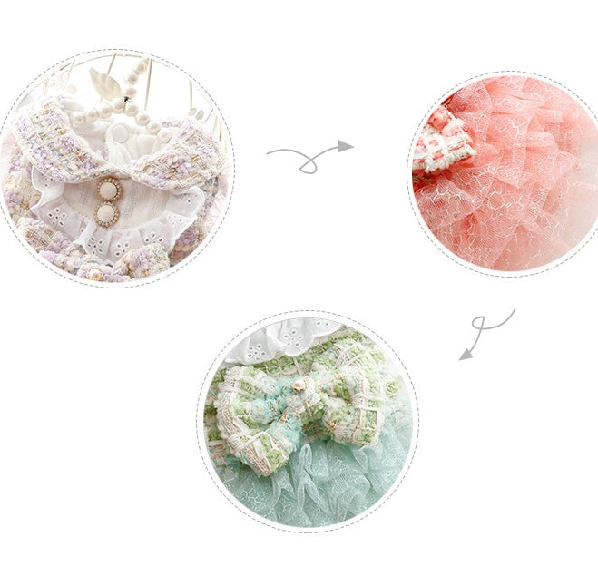 KFX-4396477 Princess Style Gauze Skirt for Small Dogs in Light Purple, Mint Green, Watermelon Pink