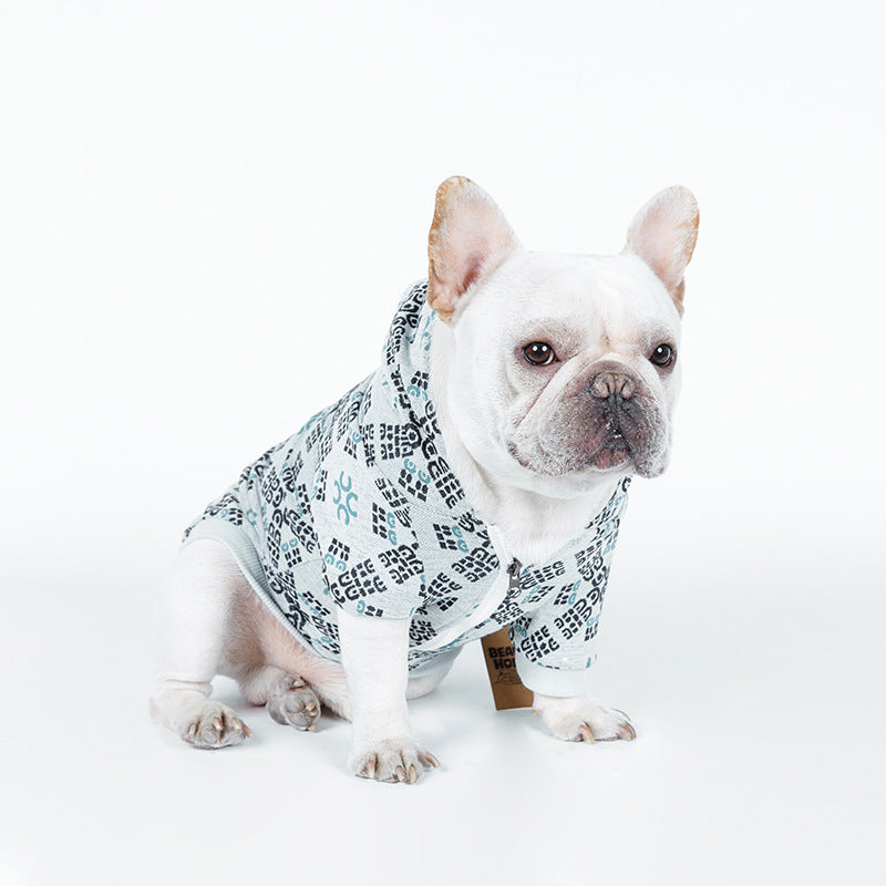 KFX-4396989 Casual Cotton Teddy Dog Pattern Pet Clothes in Red and Green, Sizes S to XXL