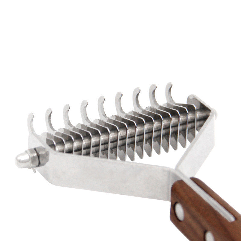 KFX-4397501 Wooden Dog Comb in Beech and Walnut Varieties, Multiple Sizes Available
