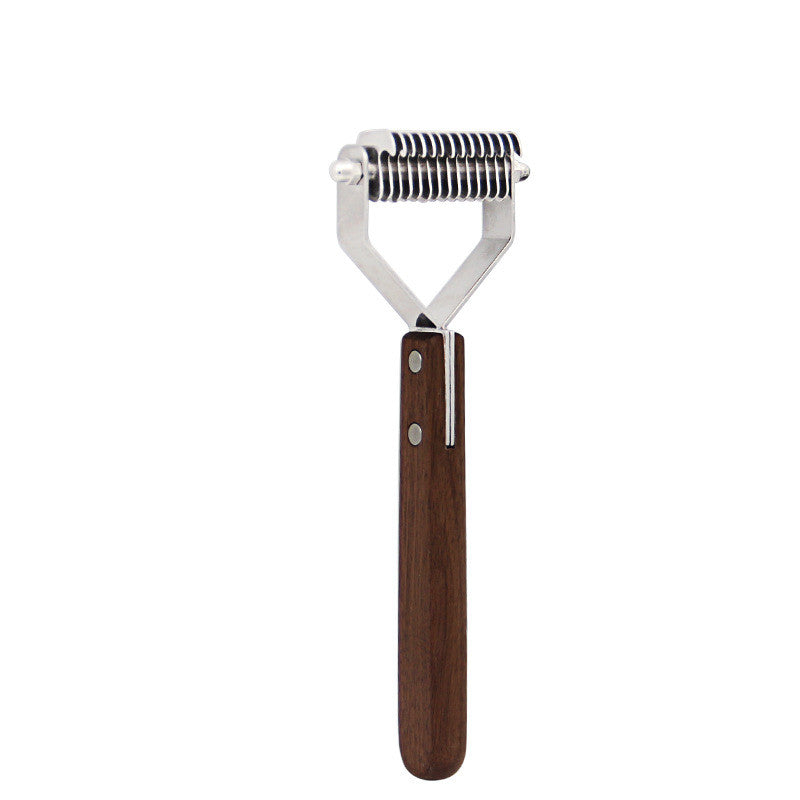 KFX-4397501 Wooden Dog Comb in Beech and Walnut Varieties, Multiple Sizes Available