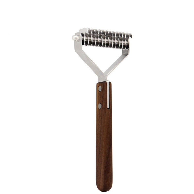 KFX-4397501 Wooden Dog Comb in Beech and Walnut Varieties, Multiple Sizes Available