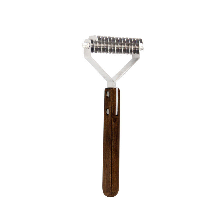 KFX-4397501 Wooden Dog Comb in Beech and Walnut Varieties, Multiple Sizes Available