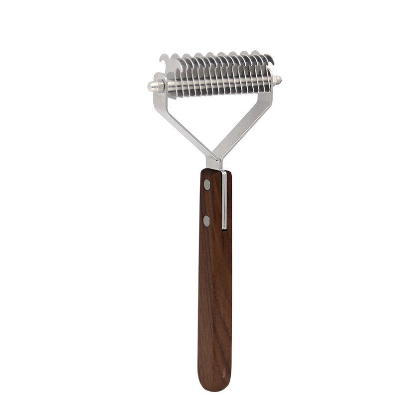 KFX-4397501 Wooden Dog Comb in Beech and Walnut Varieties, Multiple Sizes Available