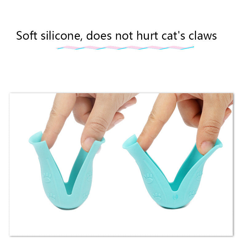 KFX-4398525 Cat Anti-Scratch Silicone Claw Covers for Comfortable Bathing - Non-Slip and Wear-Resistant Footwear