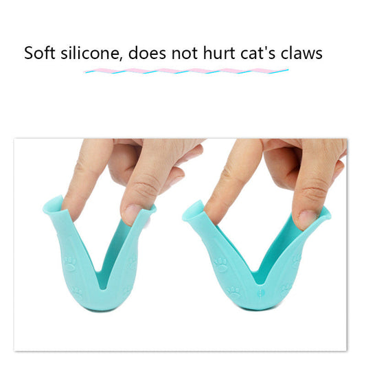 KFX-4398525 Cat Anti-Scratch Silicone Claw Covers for Comfortable Bathing - Non-Slip and Wear-Resistant Footwear