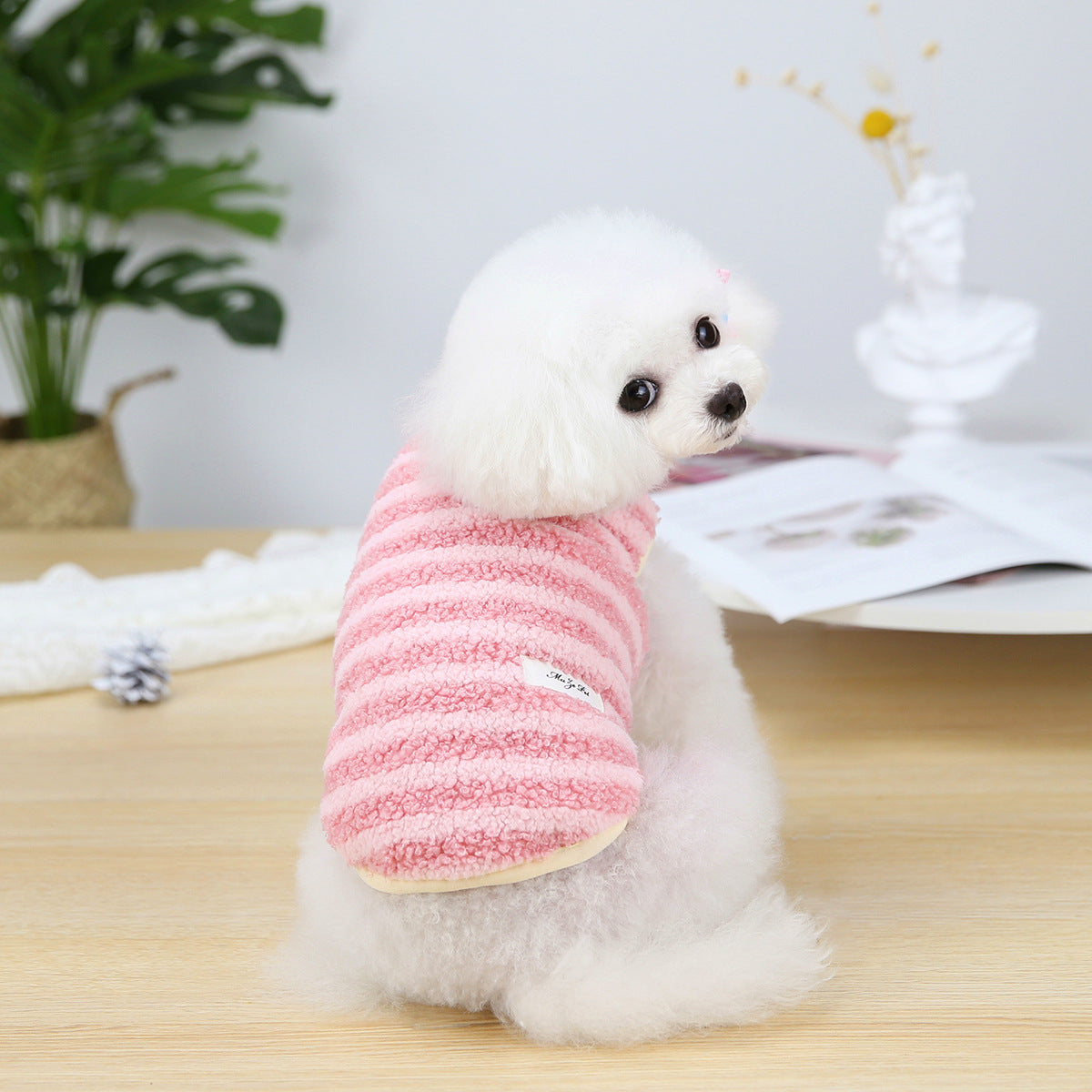 KFX-4400061 Cozy Cotton Fleece Vest for Dogs - Available in Pink, Yellow, Orange, Sizes S to XXL