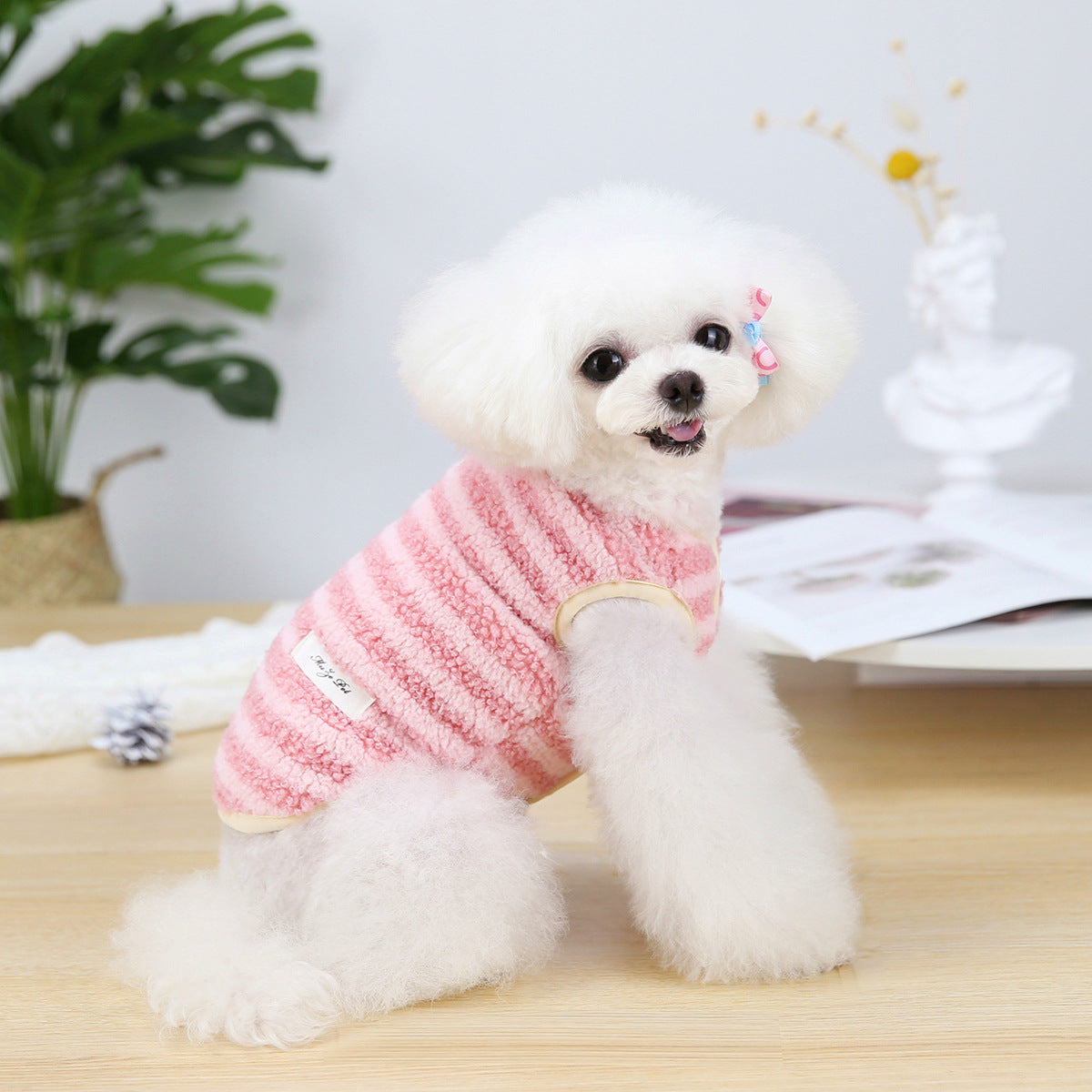 KFX-4400061 Cozy Cotton Fleece Vest for Dogs - Available in Pink, Yellow, Orange, Sizes S to XXL