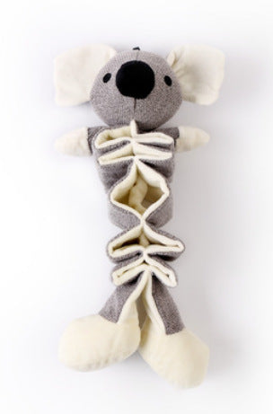 KFX-4401341 Plush Pet Toy: Cotton and Linen Dog Toys in Koala, Kangaroo, and Hippo Designs