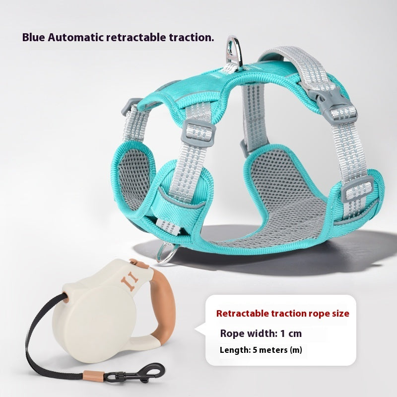 KFX-4402237 Adjustable Dog Leash with Chest Strap and Lead Rope in Various Colors
