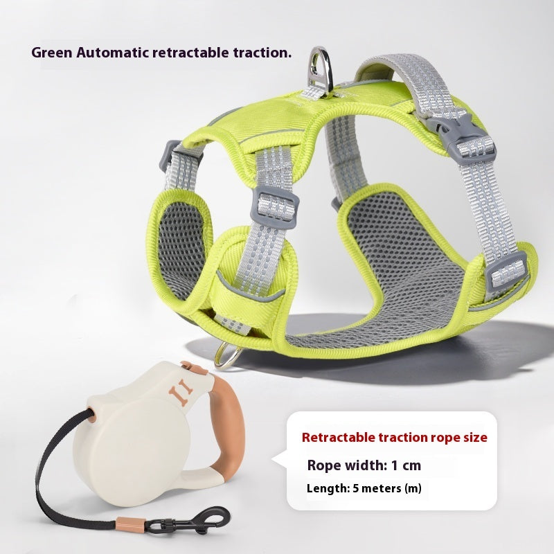 KFX-4402237 Adjustable Dog Leash with Chest Strap and Lead Rope in Various Colors