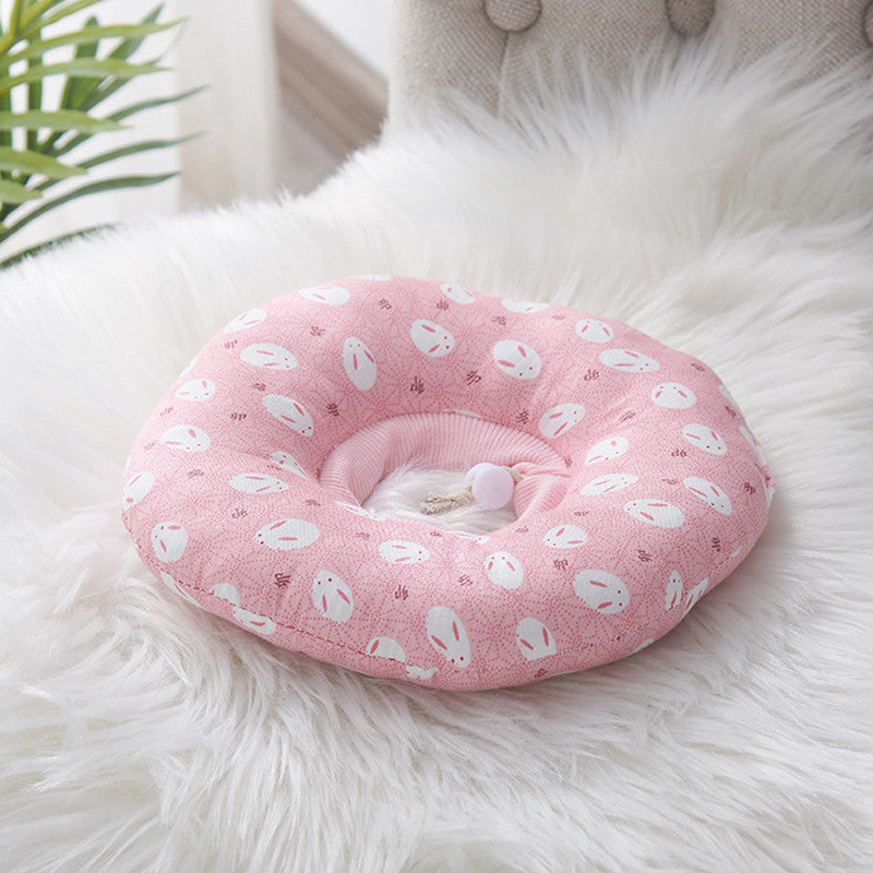 KFX-4403645 Adorable Cotton Pet Hats for Cats – Fun Designs: Pink Rabbit, Dinosaur, Gray Fish, Yellow Watermelon, Cat Face, Pineapple, Green Forest - Size XS to L