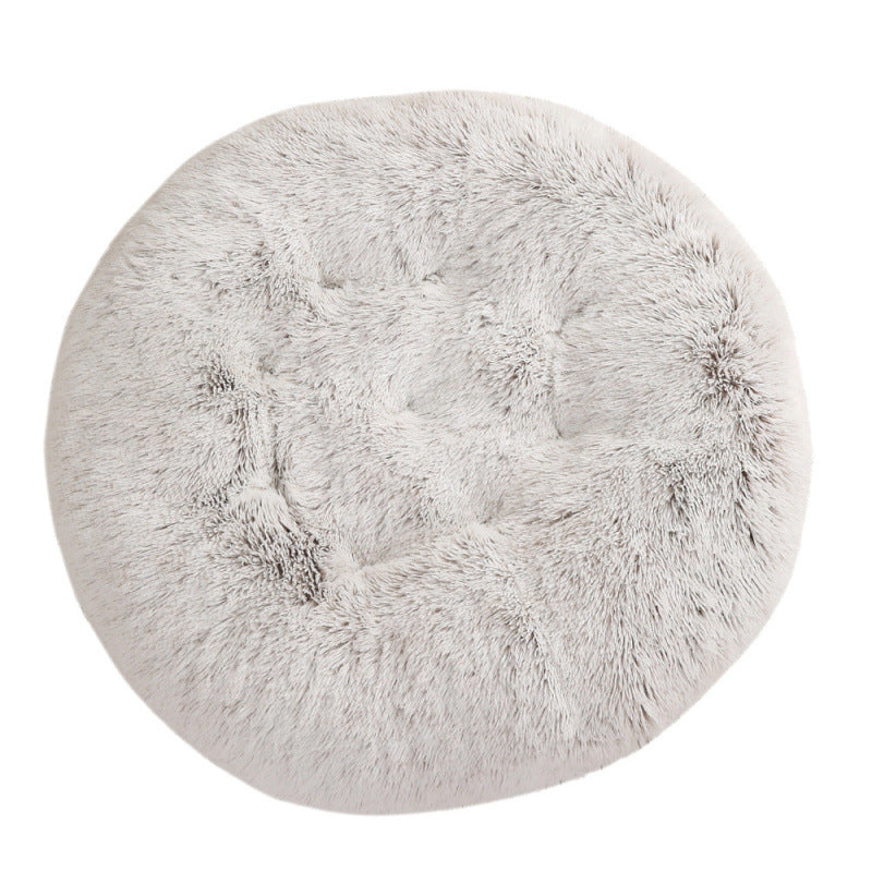 KFX-4406077 Plush Round Dog Mat Bed in Various Colors for Cozy Sleep Environment