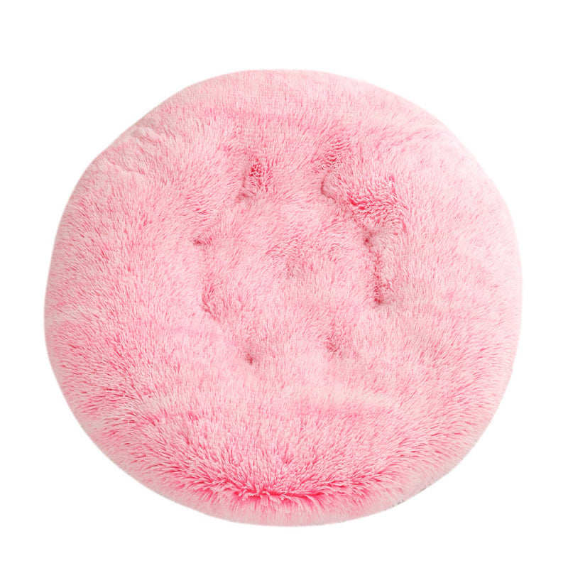 KFX-4406077 Plush Round Dog Mat Bed in Various Colors for Cozy Sleep Environment