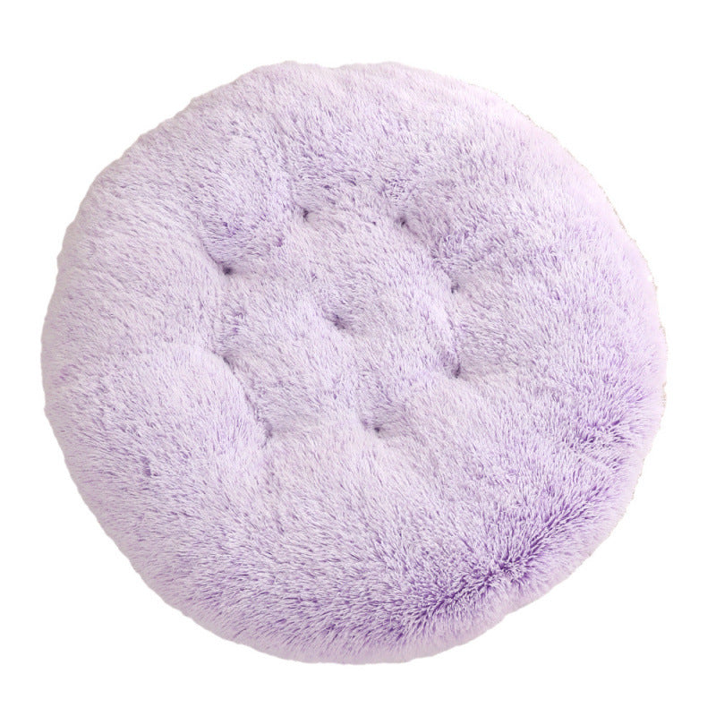 KFX-4406077 Plush Round Dog Mat Bed in Various Colors for Cozy Sleep Environment