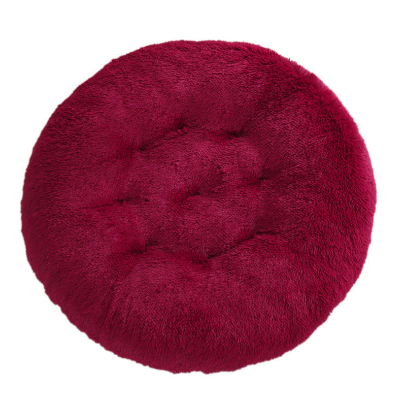 KFX-4406077 Plush Round Dog Mat Bed in Various Colors for Cozy Sleep Environment