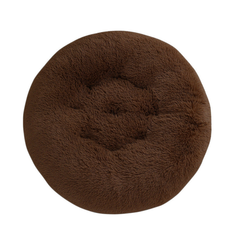 KFX-4406077 Plush Round Dog Mat Bed in Various Colors for Cozy Sleep Environment