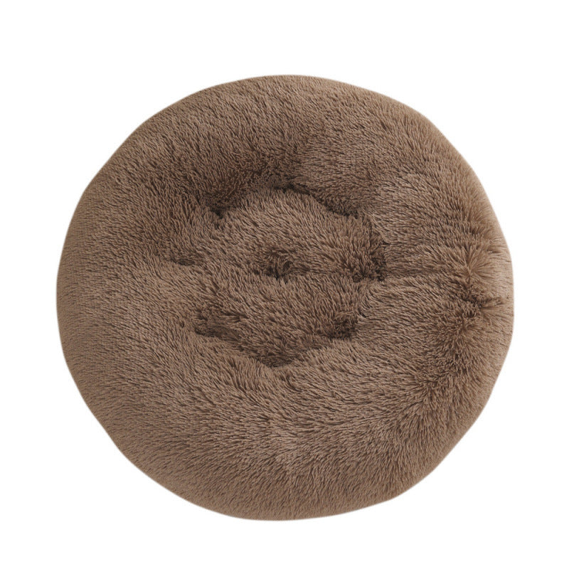 KFX-4406077 Plush Round Dog Mat Bed in Various Colors for Cozy Sleep Environment