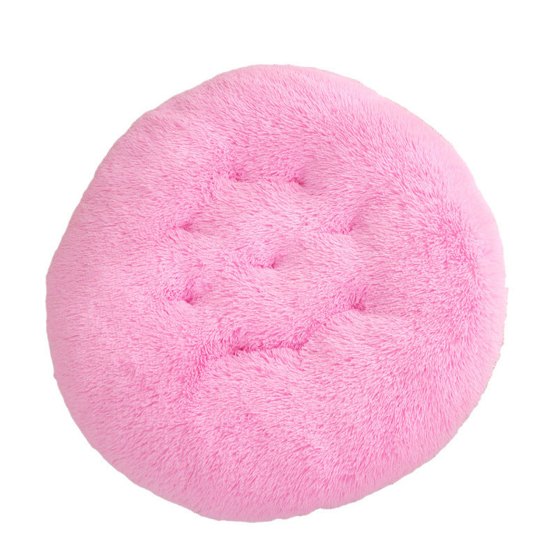 KFX-4406077 Plush Round Dog Mat Bed in Various Colors for Cozy Sleep Environment