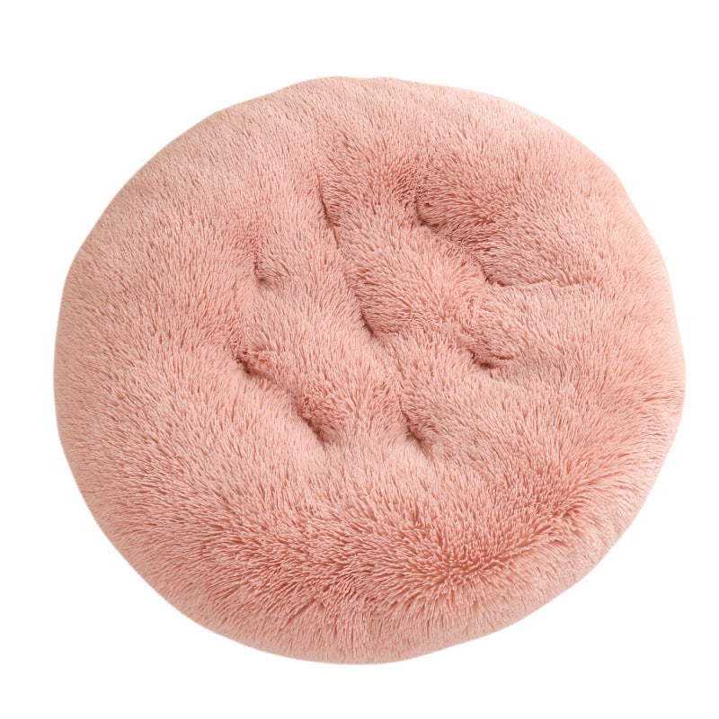 KFX-4406077 Plush Round Dog Mat Bed in Various Colors for Cozy Sleep Environment