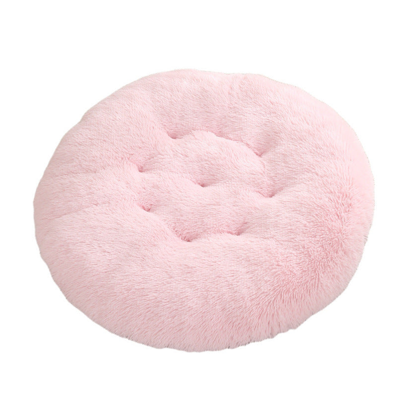 KFX-4406077 Plush Round Dog Mat Bed in Various Colors for Cozy Sleep Environment