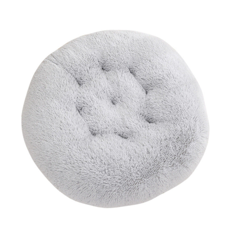 KFX-4406077 Plush Round Dog Mat Bed in Various Colors for Cozy Sleep Environment