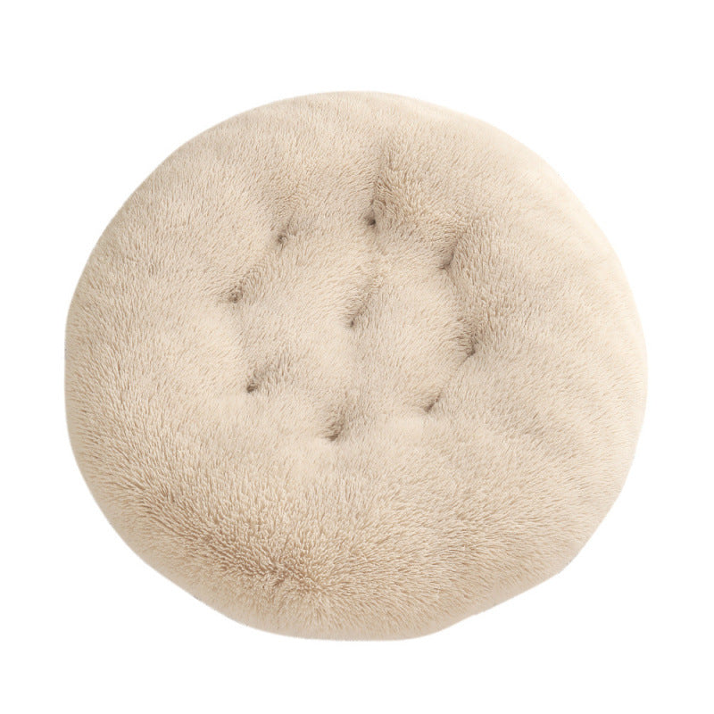 KFX-4406077 Plush Round Dog Mat Bed in Various Colors for Cozy Sleep Environment