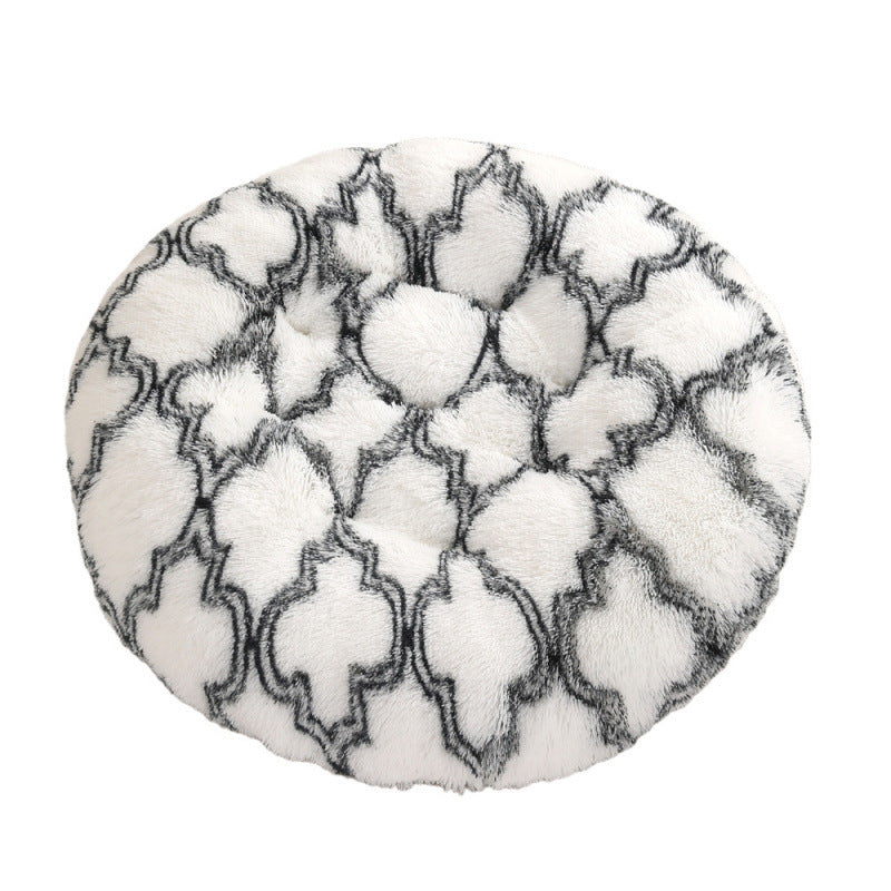 KFX-4406077 Plush Round Dog Mat Bed in Various Colors for Cozy Sleep Environment