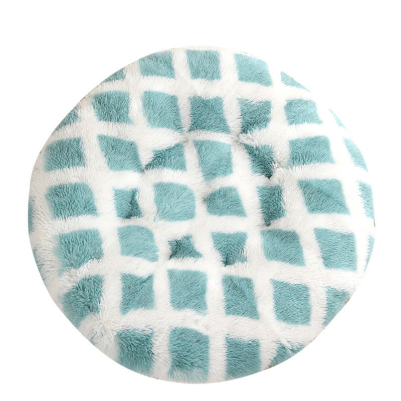 KFX-4406077 Plush Round Dog Mat Bed in Various Colors for Cozy Sleep Environment
