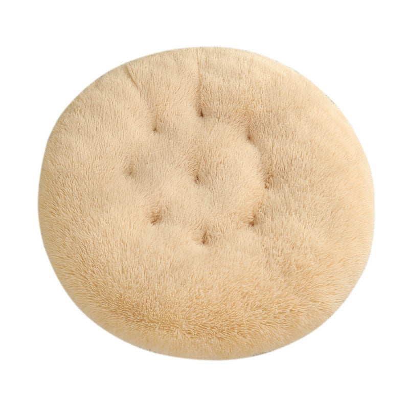 KFX-4406077 Plush Round Dog Mat Bed in Various Colors for Cozy Sleep Environment