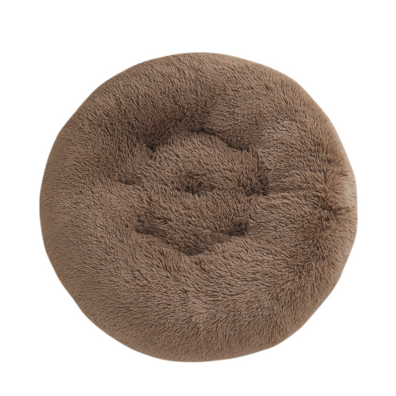 KFX-4406077 Plush Round Dog Mat Bed in Various Colors for Cozy Sleep Environment