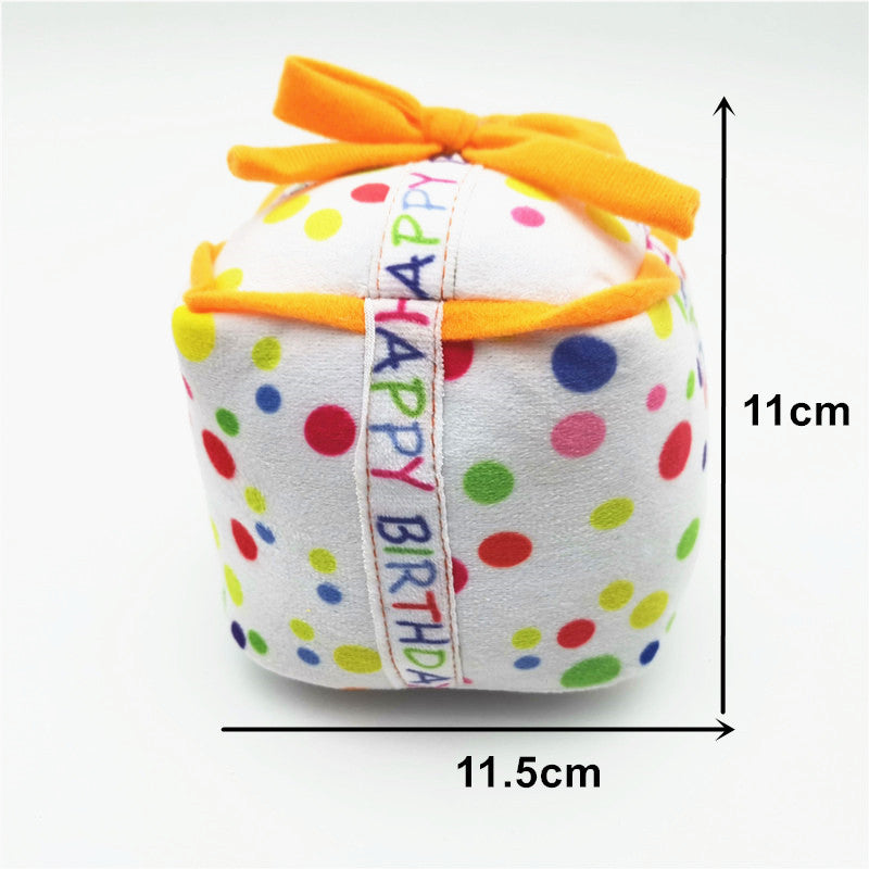 KFX-4407101 Dog Birthday Cake Plush Toy Set - Short Plush Material, Multiple Sizes Available
