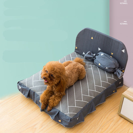 KFX-4407485 Cozy Pet House Dog Bed with Candy Shape Pillow - Removable Washable Cotton Cloth