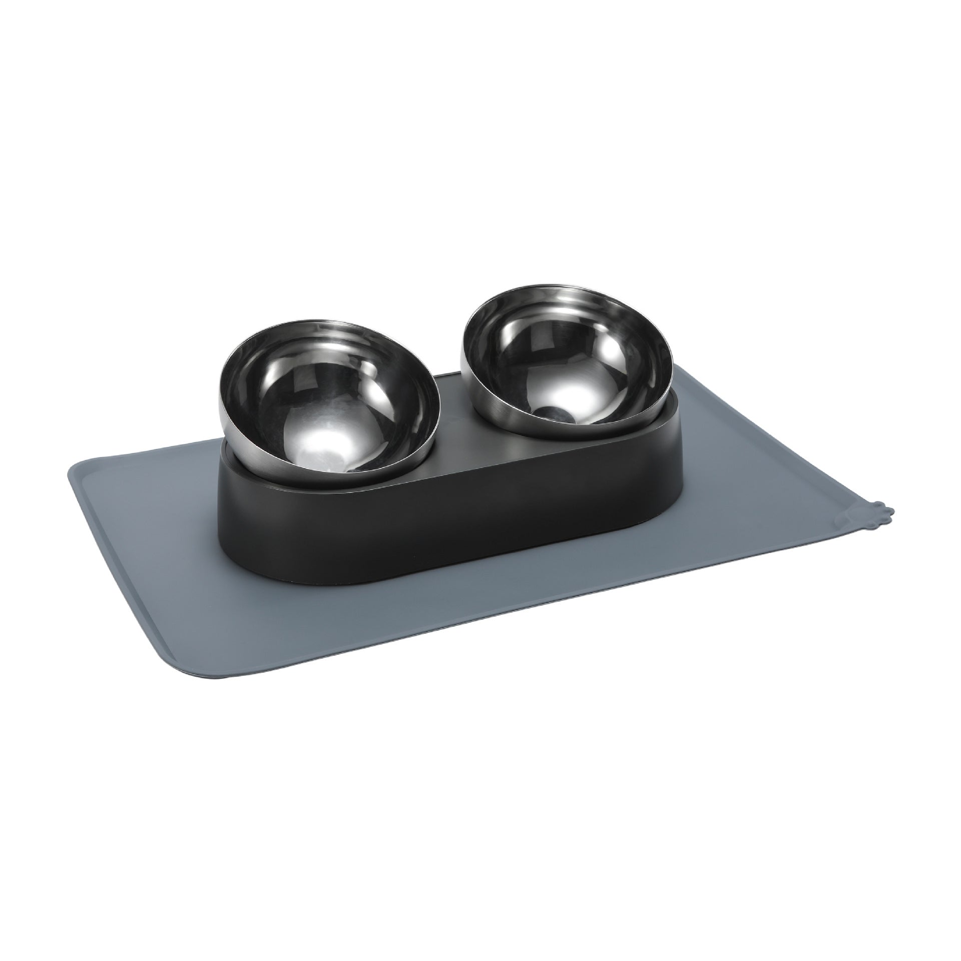 KFX-4407613 Pet Neck Protection Anti-Tumble Bowl for Cats and Dogs - ABS Stainless Steel Design, Single or Double Bowl