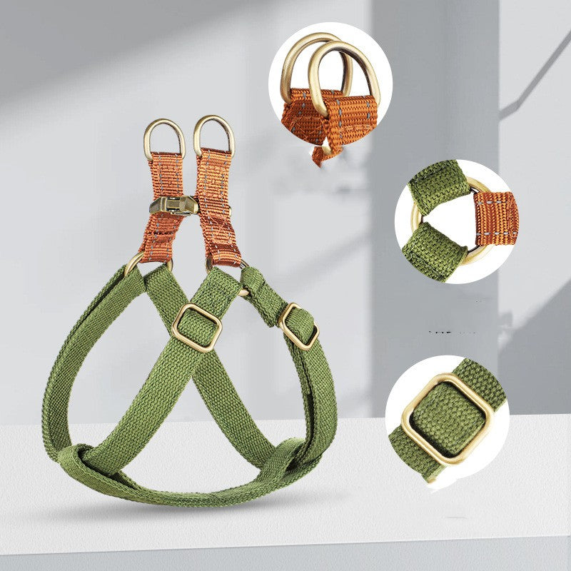 KFX-4412477 Adjustable Anti-Loss Vest Style Dog Leash - Cotton & Nylon, Multiple Colors
