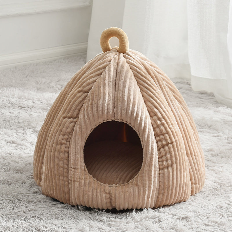 KFX-4415037 Warm Enclosed Pet Mat for Cats and Dogs - Soft Fiber Cotton with High Resilience and Thick Filling