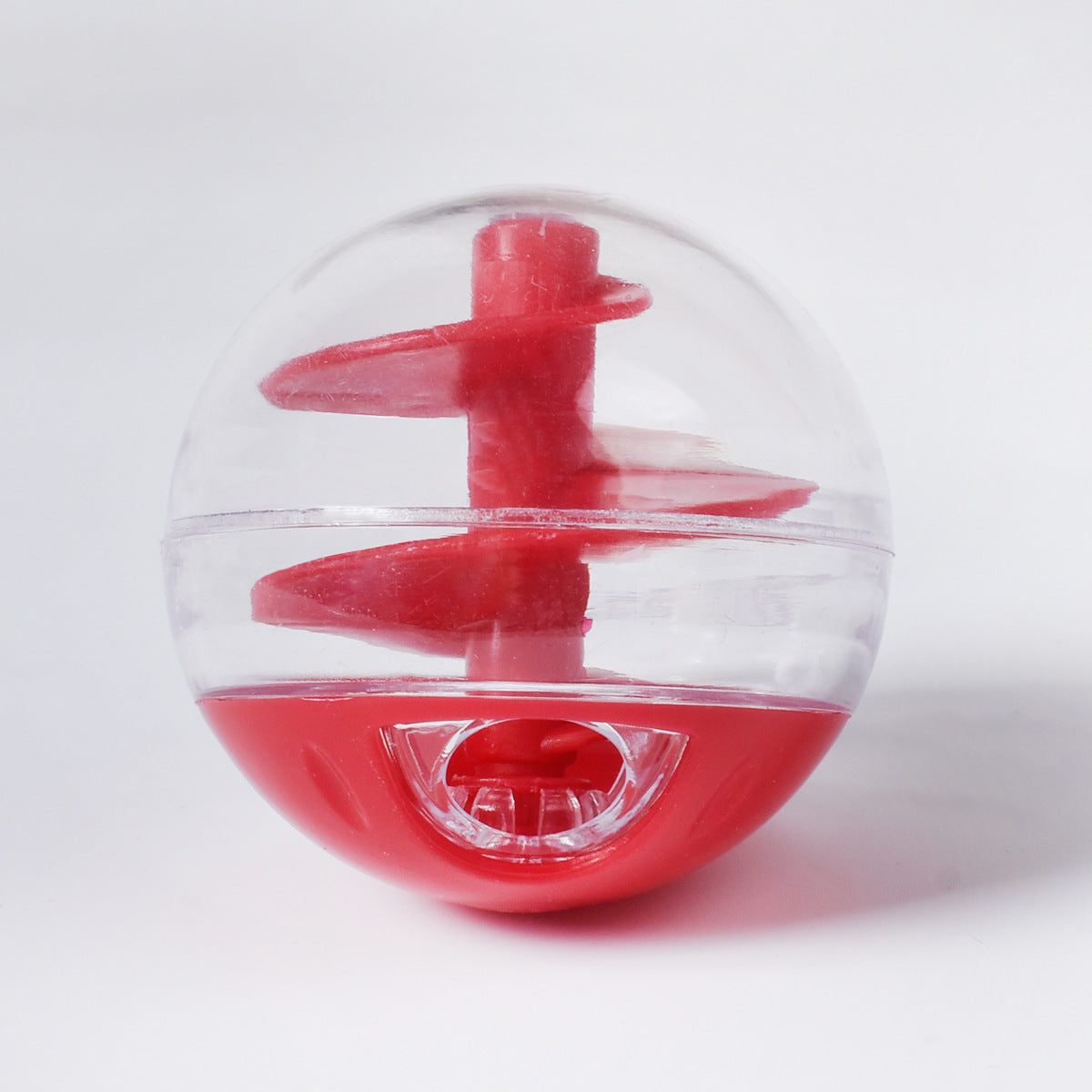 KFX-4416957 Compact Cat Food Leakage Feeder for Training - Red & Blue Options, Durable Plastic Design