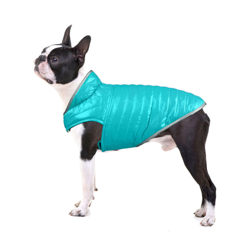 KFX-4417597 Double-Sided Cotton Coat for Dogs - Light Down Vest in Red, Orange, Pink, and Blue