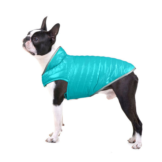 KFX-4417597 Double-Sided Cotton Coat for Dogs - Light Down Vest in Red, Orange, Pink, and Blue