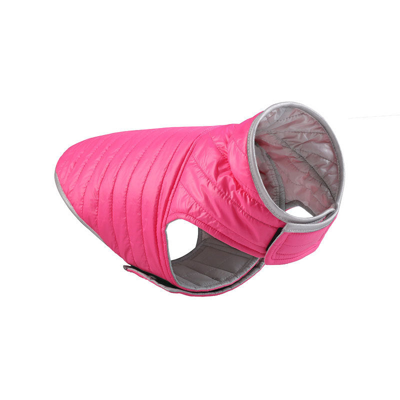 KFX-4417597 Double-Sided Cotton Coat for Dogs - Light Down Vest in Red, Orange, Pink, and Blue