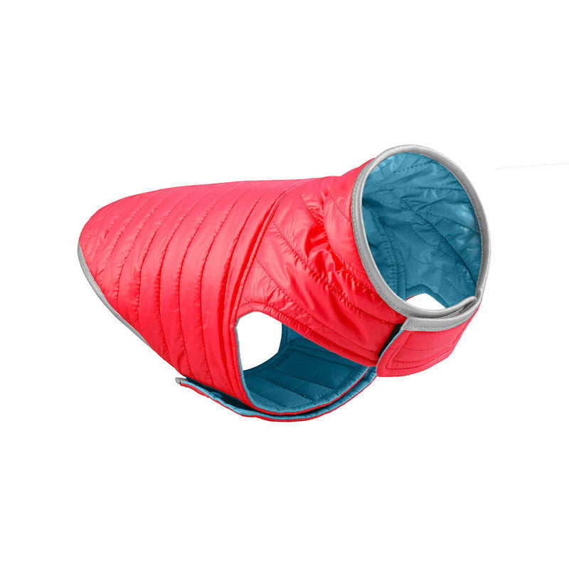 KFX-4417597 Double-Sided Cotton Coat for Dogs - Light Down Vest in Red, Orange, Pink, and Blue
