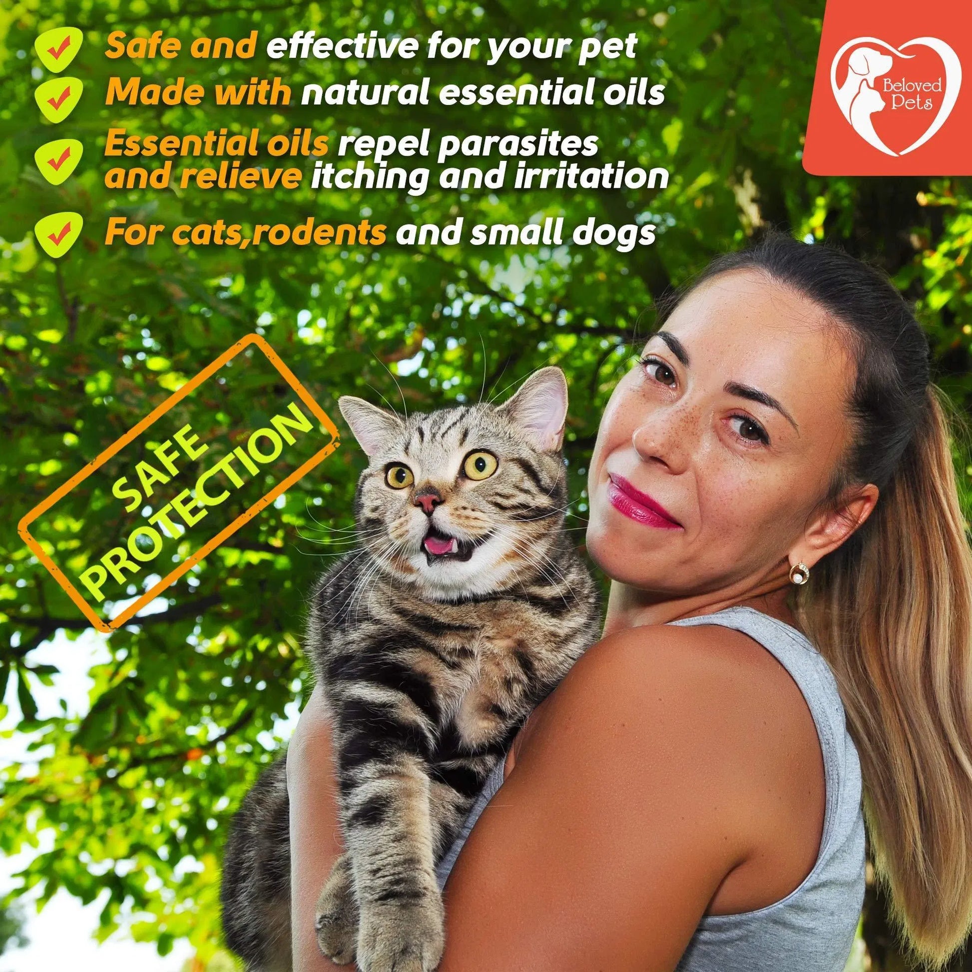 KFX-4419005 Natural Flea and Tick Prevention for Dogs, Cats, and Rabbits – Safe Topical Treatment with Essential Oils