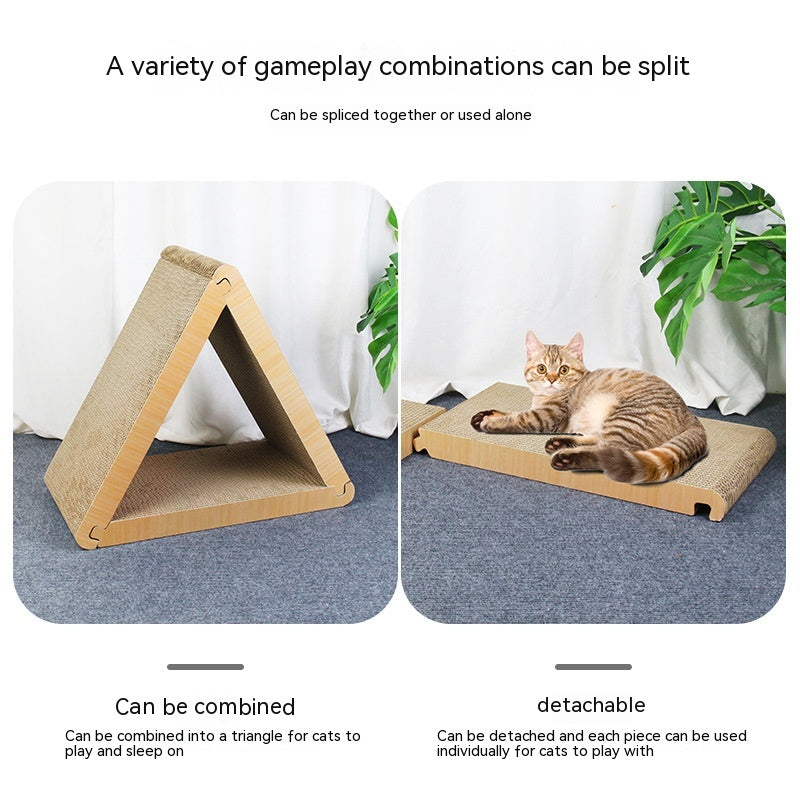 KFX-4419133 Geometric Triangle Cat Scratch Board - Corrugated Paper, 45x23x40cm