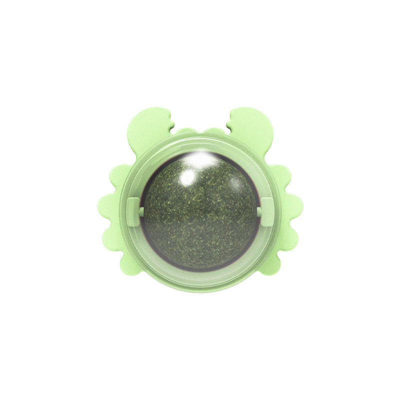 KFX-4420413 Catnip Wall Ball Cat Toy for Chewing and Teeth Cleaning - Removable Edible Cat Treats for Indoor Fun
